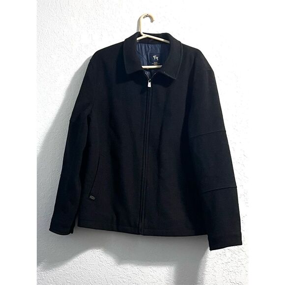 Hart Schaffner Marx Wool Blend Twill Raider Coat Men's XL Zip Dark Jacket - Picture 1 of 6